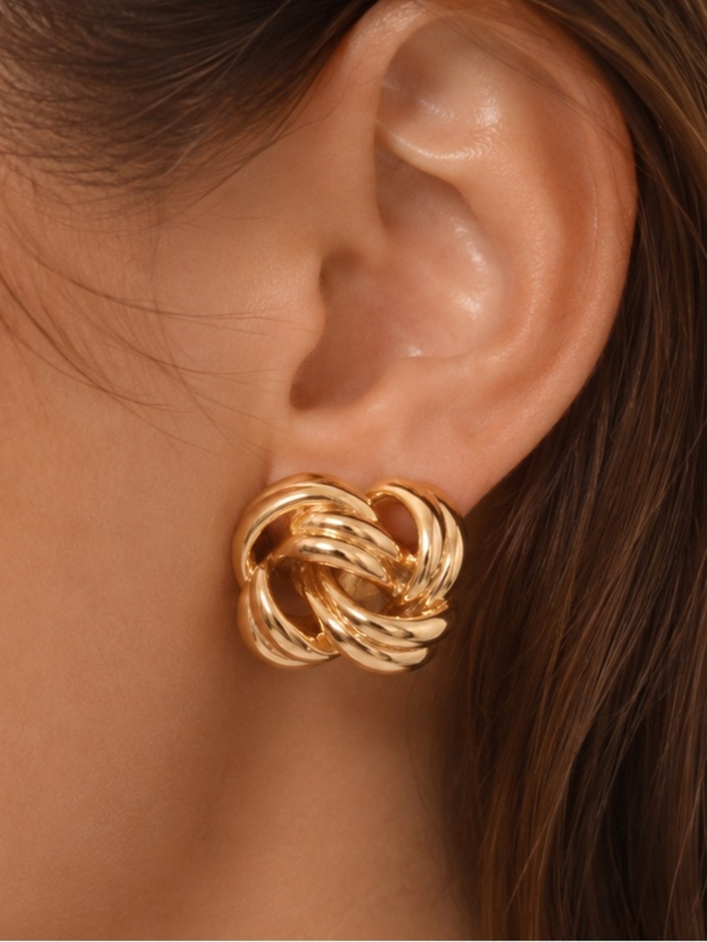 Signed Vintage Givenchy Gold Knot Earrings